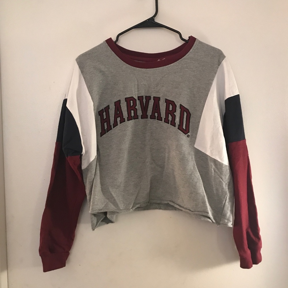 Harvard Cropped Baseball Long Sleeve Shirt